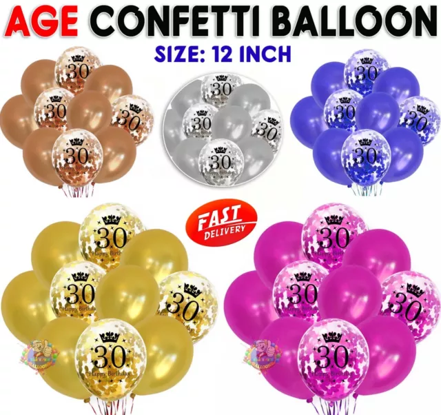 40th 50th Birthday Balloons Age Ballon 30th 18th 21st B'day Party Decor Baloons