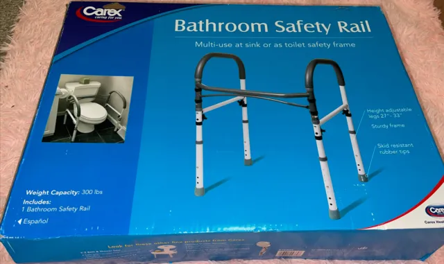 Carex Toilet Safety Rails - Toilet Handles for Elderly and Handicap - Home Care