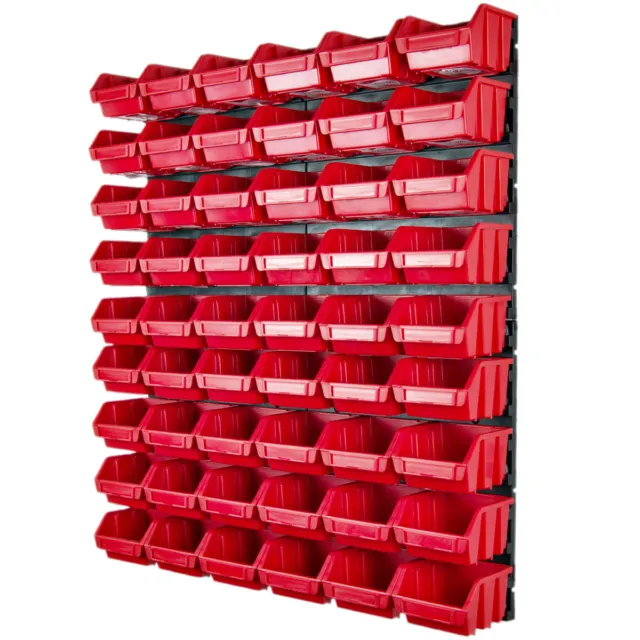 Stapelboxen rot Wandplatte Werkstatt Lagerregal 58 Teile Lager Boxen Kisten