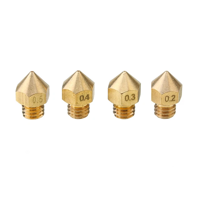 5pcs 3D Printer Accessories Brass MK8 Extruder Threaded Nozzle Head for 1.75mm #