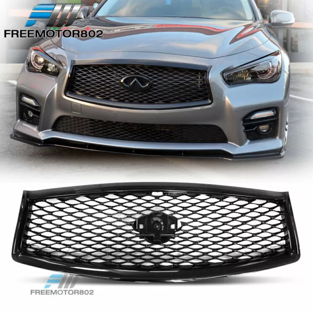 Fits 14-17 Infiniti Q50 Sedan 4Dr Front Hood Mesh Grille Eau Rouge Style ABS