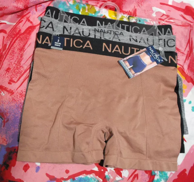NAUTICA 3PACK WOMENS L XL Logo Seamless Shaping Briefs Panties Black Beige  Taupe £26.51 - PicClick UK