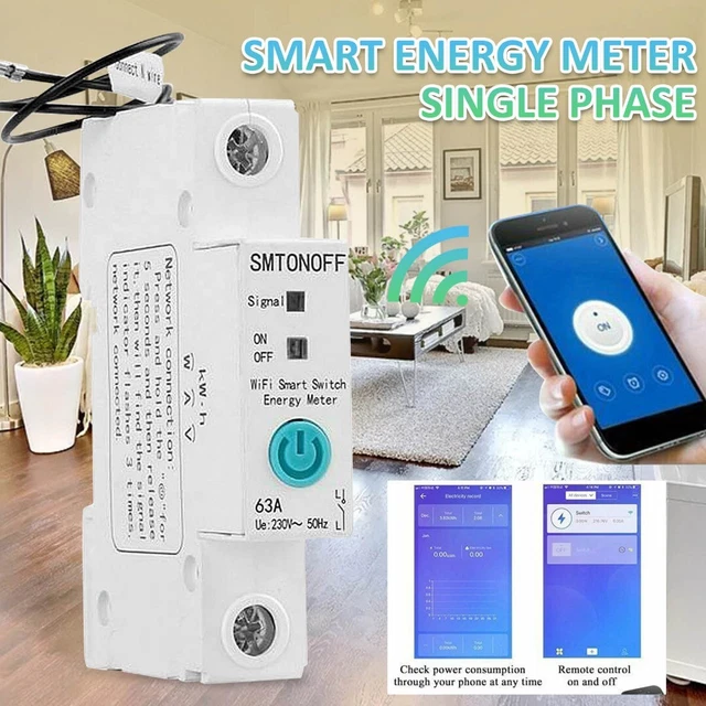 Monitoraggio Intelligente dell'energia Domestica Singola Fase della Guida DIN 1P Wi-Fi Consumo energetico del misuratore di energia Intelligente kWh Wattmeter for casa Intelligente Monitoraggio Intelligente dell'energia Domestica Singola Fase della Guida DIN 1P Wi-Fi Consumo energetico del misuratore di energia Intelligente kWh Wattmeter for casa Intelligente