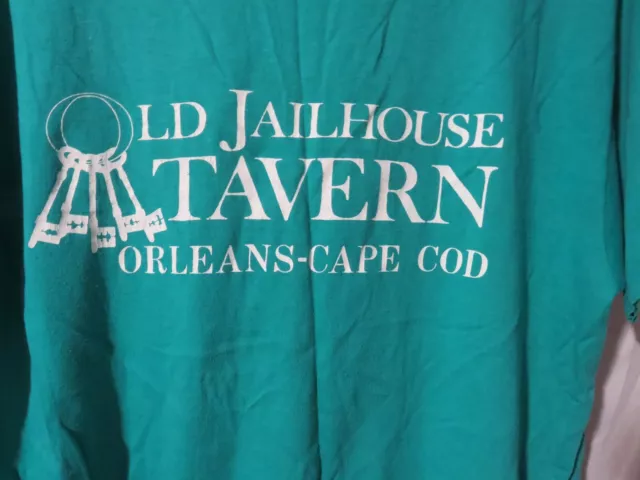 Old Jailhouse Tavern Orleans Cape Card Jail Keys Logo Single Stitched T Shirt