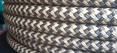7/16” x 150 ft Pre-Cut Double Braid-Yacht Braid polyester rope hank.Brown/Tan