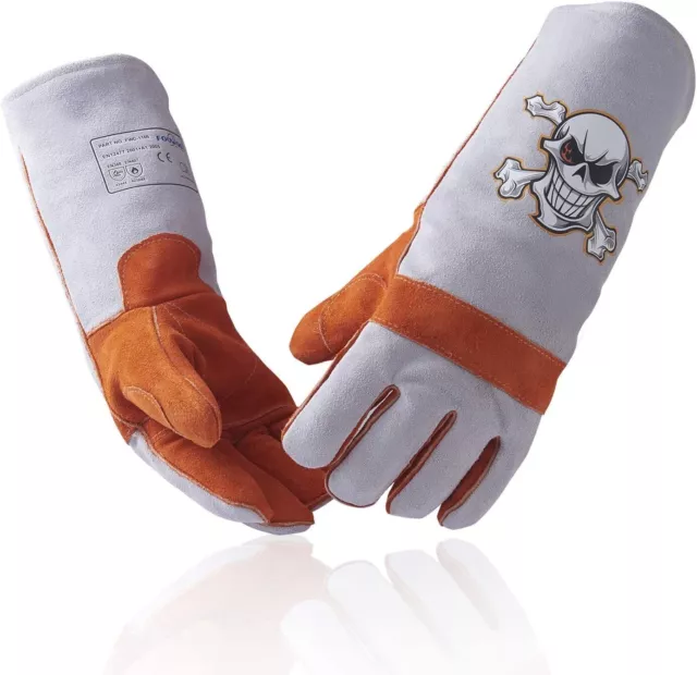 FOOWOO Cowhide Leather Stick/MIG Welding Gloves with KEVLAR heat/fire Resistant