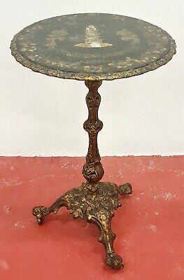 Side Table. Golden Cast Iron. Victorian Style. Xix-Xx Century.