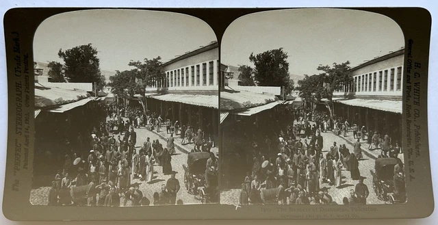 Syrien Syria Der Bazar Rechts Damas 1901 Foto Stereo Vintage P81L9n5