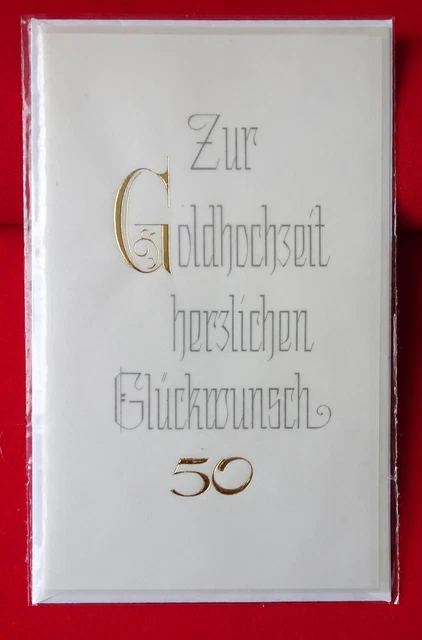 Goldene Hochzeit Karte – Edle Klappkarte Mit Umschlag Zum 50. Hochzeitstag (Made In Germany)