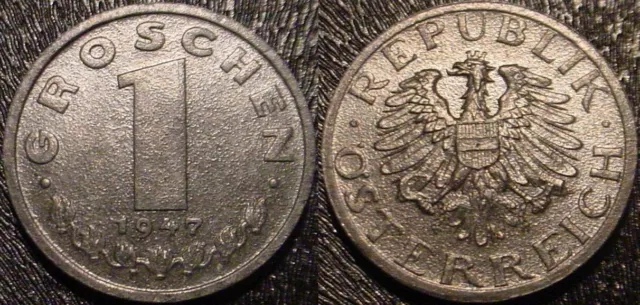 Hi Grade Unc 1947 1 Groschen Austria**Superb Detailed Coin**