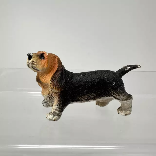 Vintage AAA Basset Hound Dog Figure Figurine Rubber PVC Rare