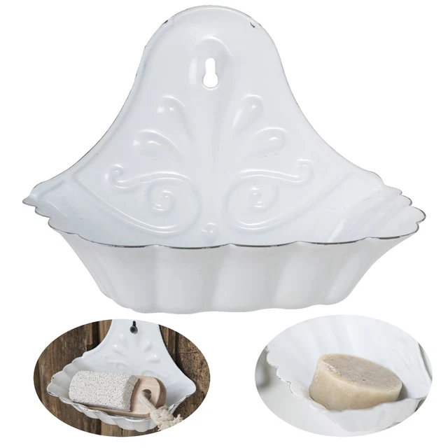 Seifenschale & 2 Haken Set - Selbstklebend Ohne Bohren Weiß & Silber