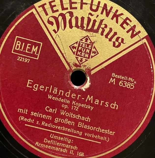 Egerländer-Marsch / Defiliermarsch - Carl Woitschach Blasorchester - 78rpm WW2