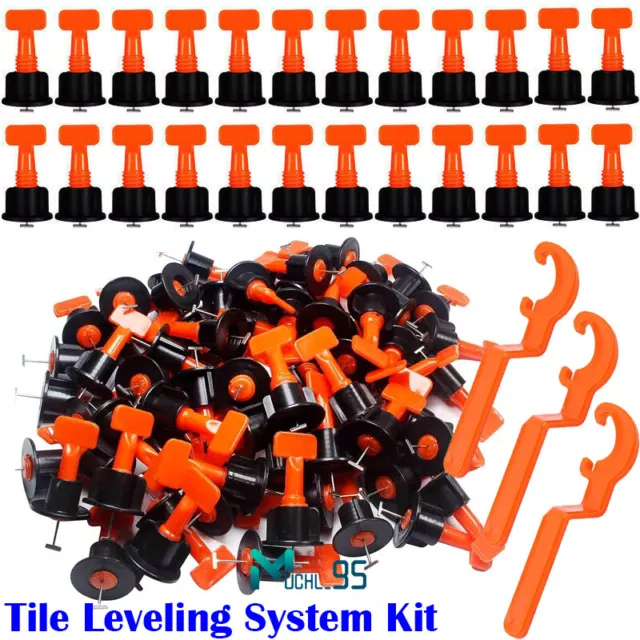 Lot Tile Leveling System Kit Reusable Flat Ceramic Locator Wall Floor Clips Tool