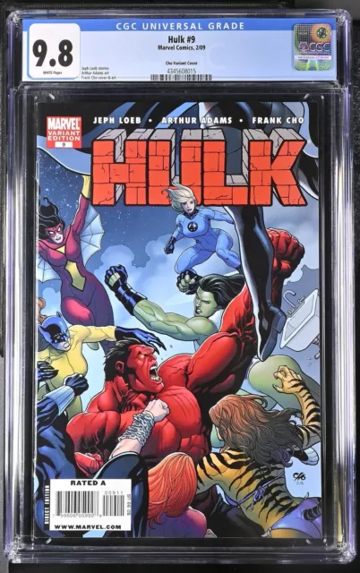 Hulk 9 CGC 9.8 2009 4345608015 Cho Variant Cover Red Hulk Key Scarce