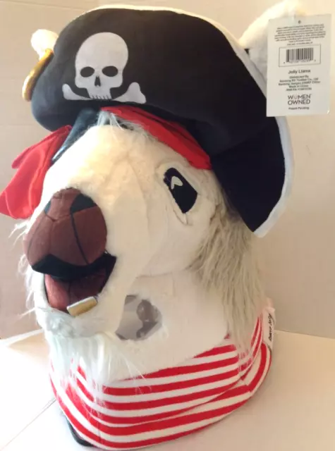 Jolly Llama Mascot Costume Full Animal Head Mask Pullover Furry Pirate NWT