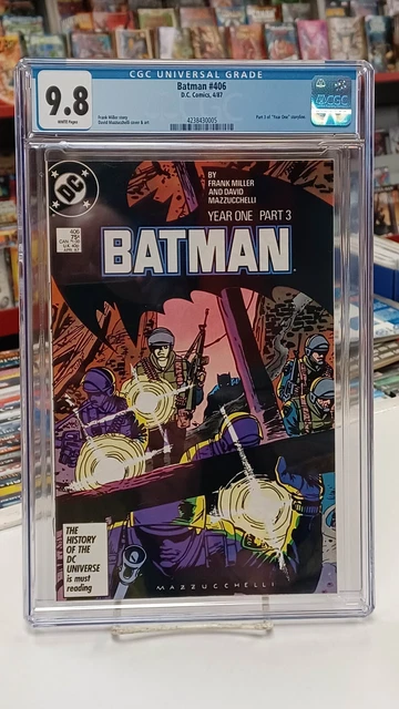 BATMAN #406 (DC, 1987) CGC Graded 9.8 ~ FRANK MILLER ~ YEAR ONE ~ White Pages
