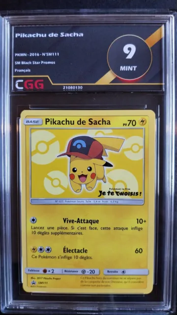 Pikachu de Sacha (SM 111) SM Black Star Promos FRANCAIS CGG 9 2108130 POKEMON