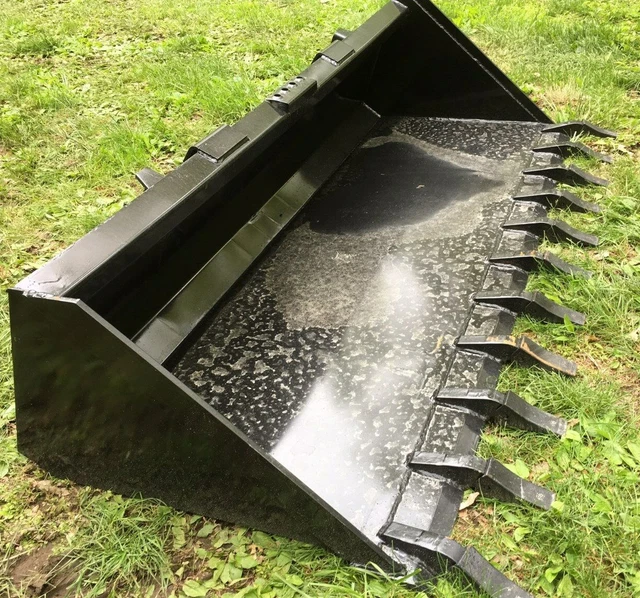 USA Made Heavy Duty Tooth Skid Steer/Tractor Bucket Available in 60,66,72,78,84"