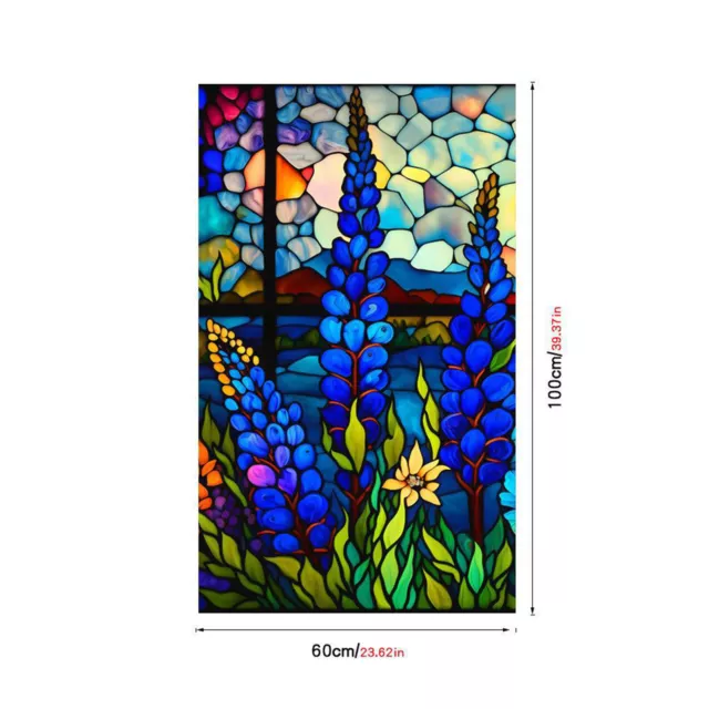 3D Stained Glass Window Film Privacy Frosted Glass Film Static Cling Sticker New