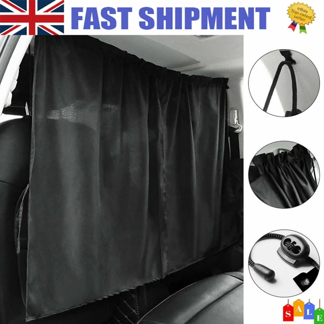 2x Car Divider Curtains Black Sun Shades Side Window Covers Privacy Travel Nap