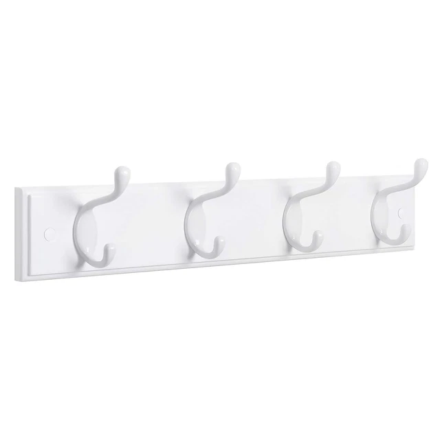 Vertorgan Appendiabiti Da Parete In Legno Marrone Con 4 Ganci - Portabiti Per Ingesso, Camera, Cucina, Soluzione Salvaspazio