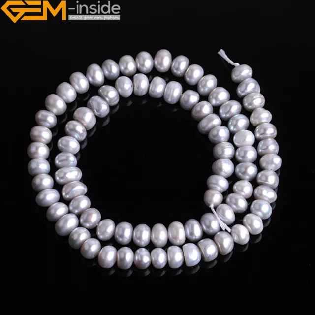 Freshwater Pearl Heishi Spacer Rondelle Beads Jewelry Craft Making String 15" UK