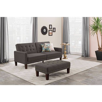 Better Homes and Gardens Porter Rectangular Ottoman, Gray Linen 3