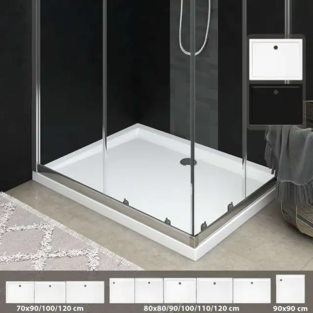 ABS-Dusche Freistehende Badezimmer-Duschwanne Schwarz Weiß Viele Größen vidaXL