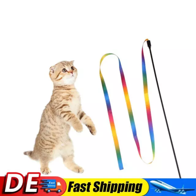 Rainbow Cloth Ribbon Cat Toys Chromatic Cat Catcher Teaser Toys for Pet Supplies