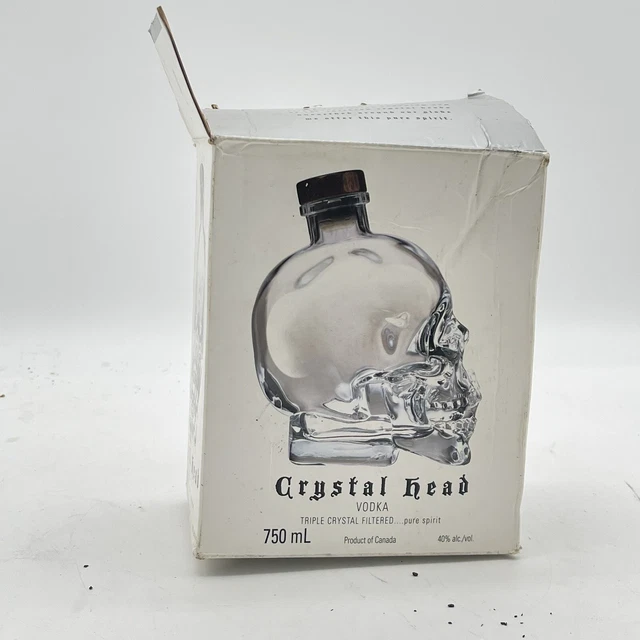 Crystal Head Vodka Glass Skull 750ML Original Cork *Empty Bottle* Crystal Head Vodka Glass Skull 750ML Original Cork *Empty Bottle*