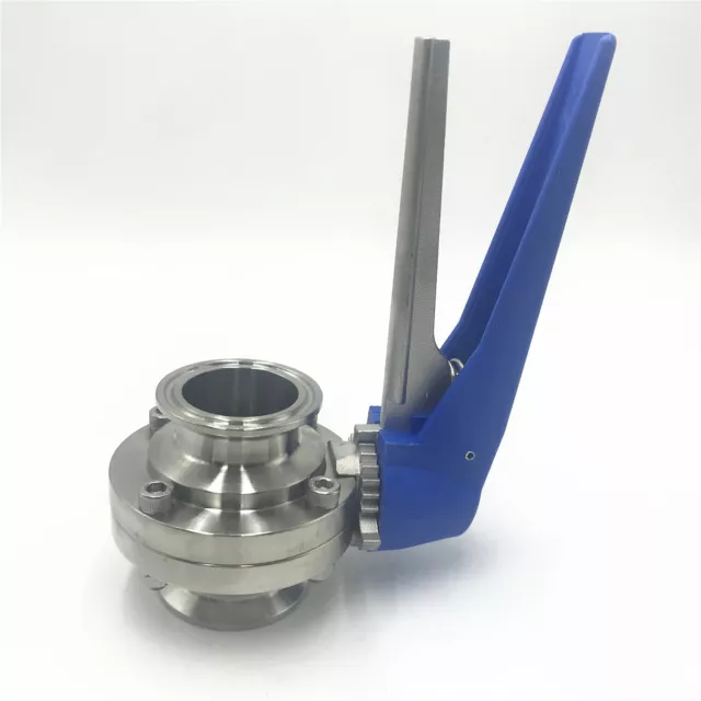 1.5" SS304 Sanitary Butterfly Valve Clamp OD50.5mm Multi-Position Handle Trigger