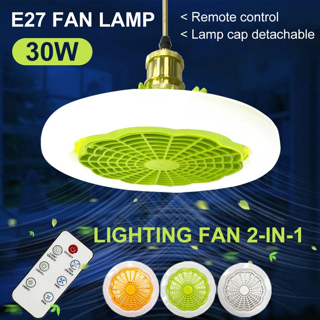 Modern LED Ceiling Fan with Light E27 Adjustable Bedroom Living Room Fan Lamp