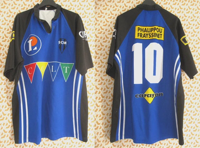 MAILLOT RUGBY SCM MAZAMET 2005 2006 porté n°4 rose