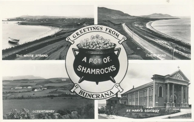 BUNCRANA - Four Scenes A Pot of Shamrocks Greetings - County Donegal - Ireland
