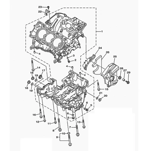 YAMAHA MT-09 FZ-09 2014-2023 Kit n°2 vis BTR inox carters moteur MT09 FZ09