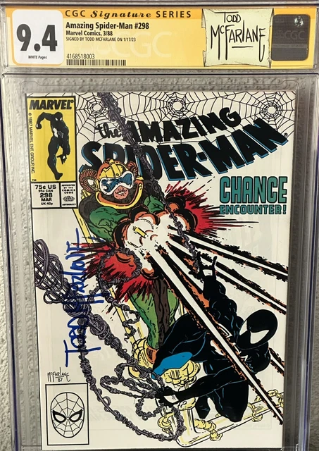 Amazing Spider-Man #298 CGC 9.4 SS; 1st Todd McFarlane Cover/Sig; Marvel 1988;