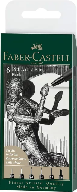 Faber-Castell 167154 - Tuschestift Pitt Artist Pen, Farbe 199, schwarz, XXS, XS,