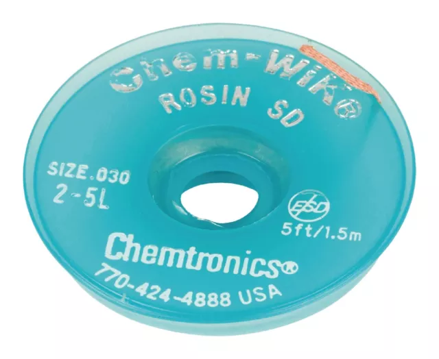 2 x Chemwik Desoldering Wick 0.8mm Width - 1.5 Metre Reel (2-5L)