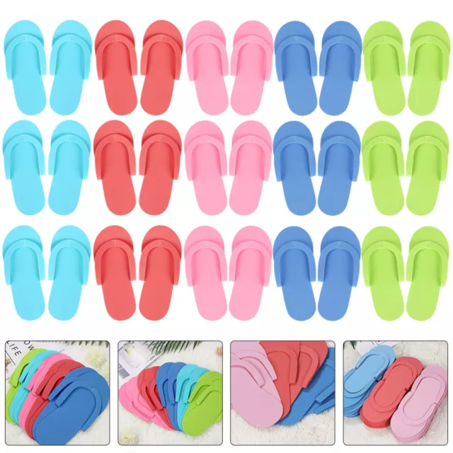 24 Pairs Disposable Foam Slippers for Pedicure & Spa
