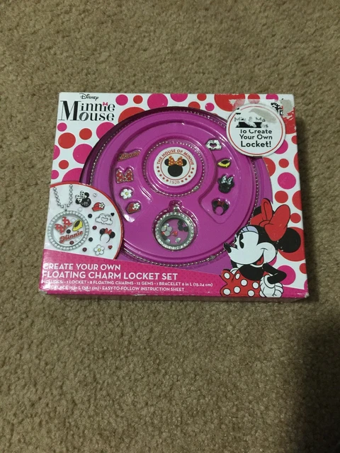 Brand New Disney Minnie Mouse Create Your Own Floating Charm Locket Set