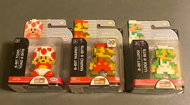 World of Nintendo Super Mario Luigi Bros: 8-Bit Mario 2.5" inch Mini Figure Lot World of Nintendo Super Mario Luigi Bros: 8-Bit Mario 2.5" inch Mini Figure Lot