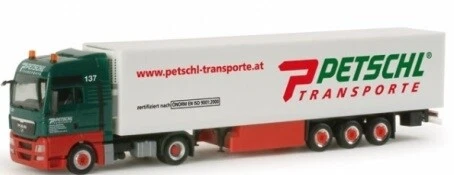 HERPA MAN TGA XL + Semi remorque Maxi volume DHL HO 1/87