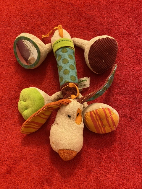 🇫🇷Peluche doudou Jeff chien LILLIPUTIENS activité miroir pouet grelot 4