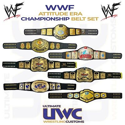 WWE WWF ATTITUDE Era Belts Full Custom Set x 7 for Mattel/Jakks/Elite ...