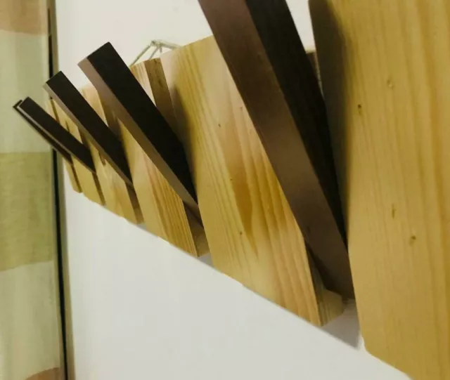 Wall Mounted Wooden Wall Coat Rack Hook Towel Entryway Bathroom Hanger