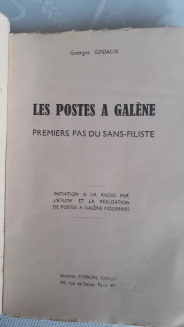 Giniaux - Les postes à galène premier pas du sans-filiste - 1940 3