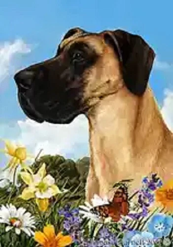 Summer House Flag - Uncropped Fawn Great Dane 18153