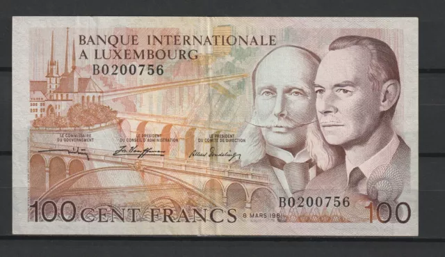 LUXEMBOURG - Billet de 100 Francs du 08/03/1981  P. N° 14A SUP