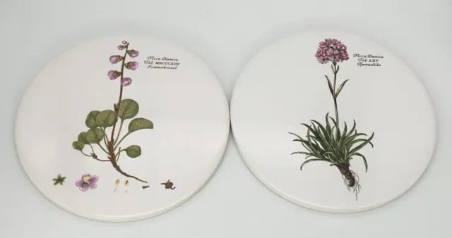 Vintage H&R Johnson Floral Danica Made England Ceramic Round Tile Trivet Wall 6"